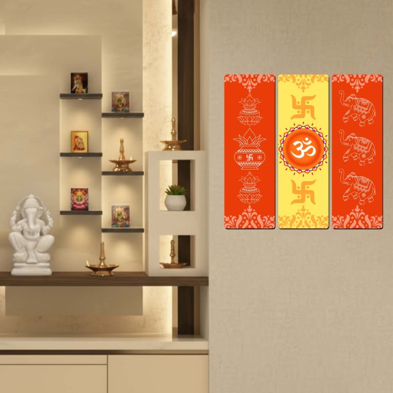 Om Swastik Traditional Wall Hanging for Home Entrance & Decor Hindu Spiritual Wall Art